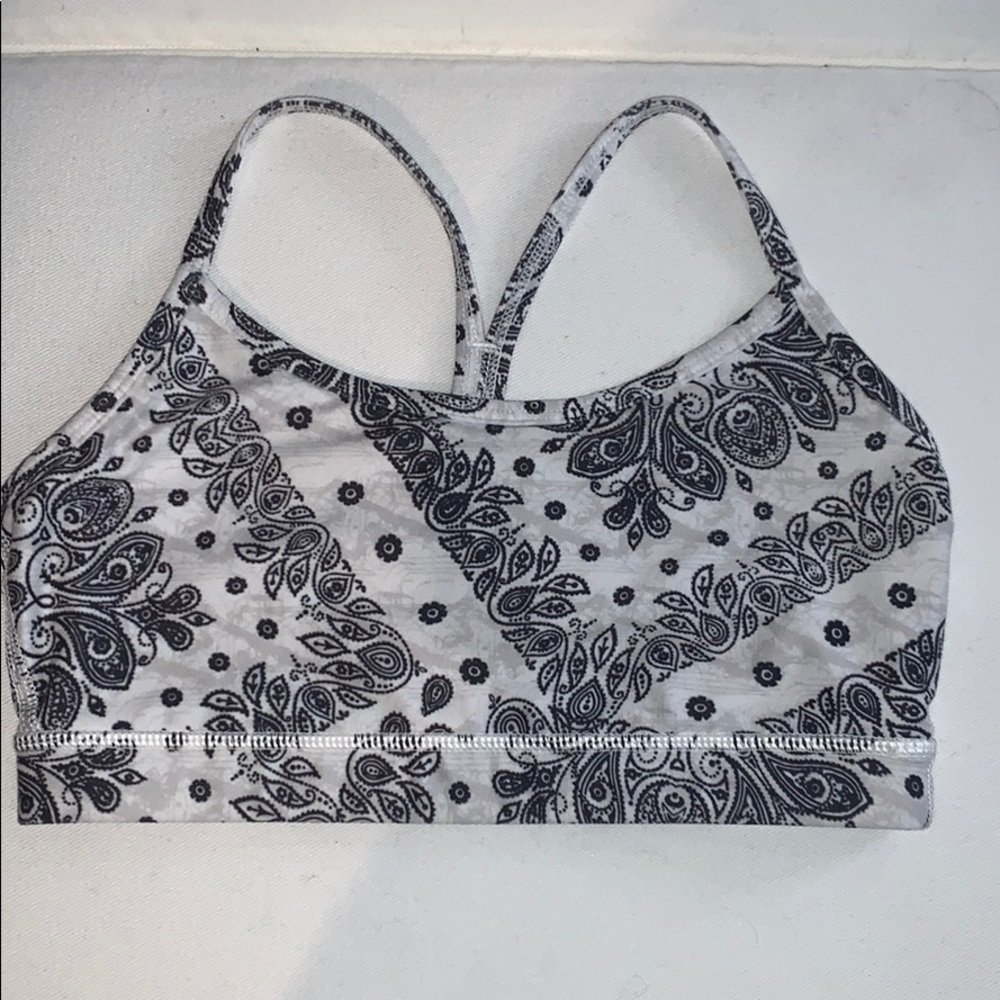 with Bandana Print Sports Bra - Size Small